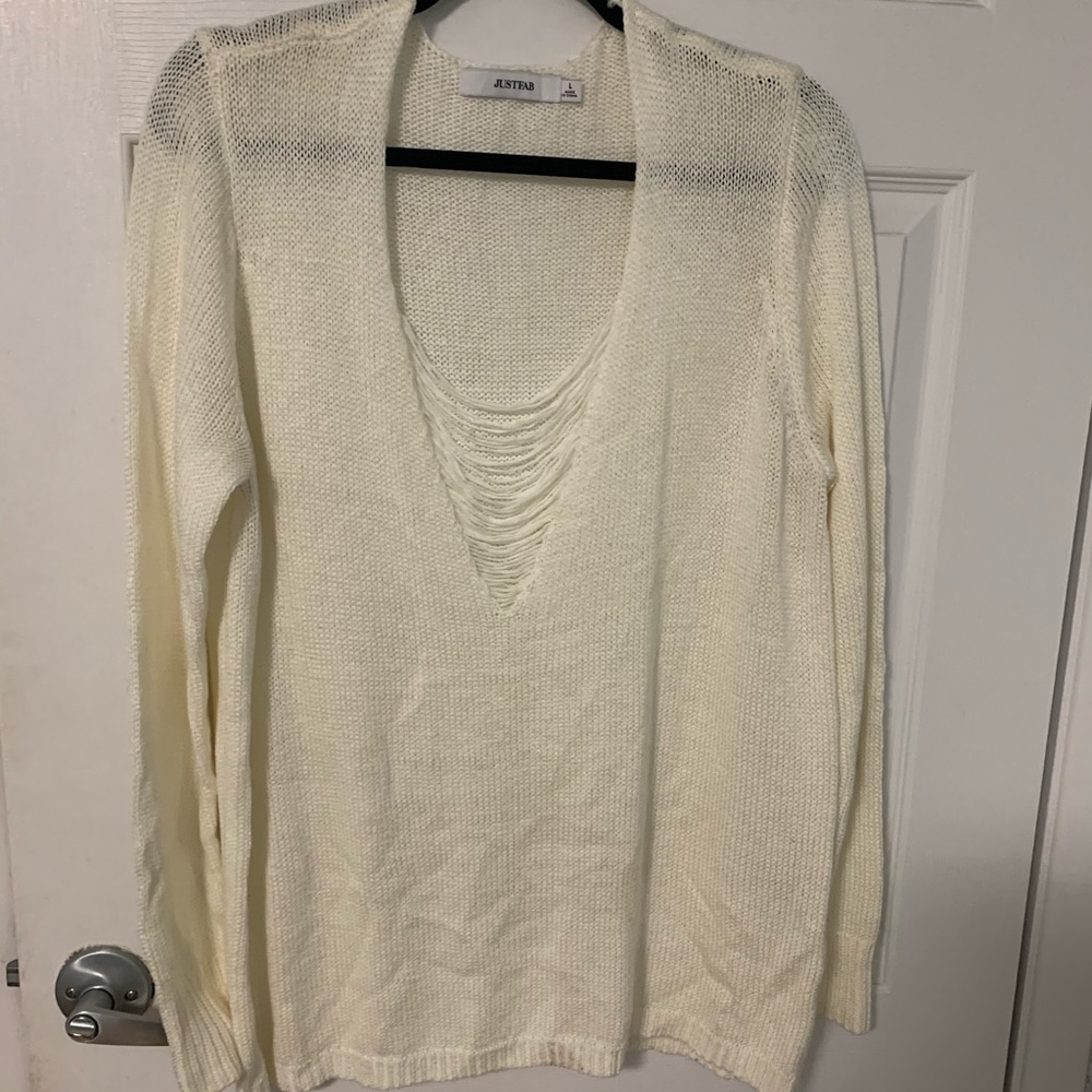 Knit White Sweater